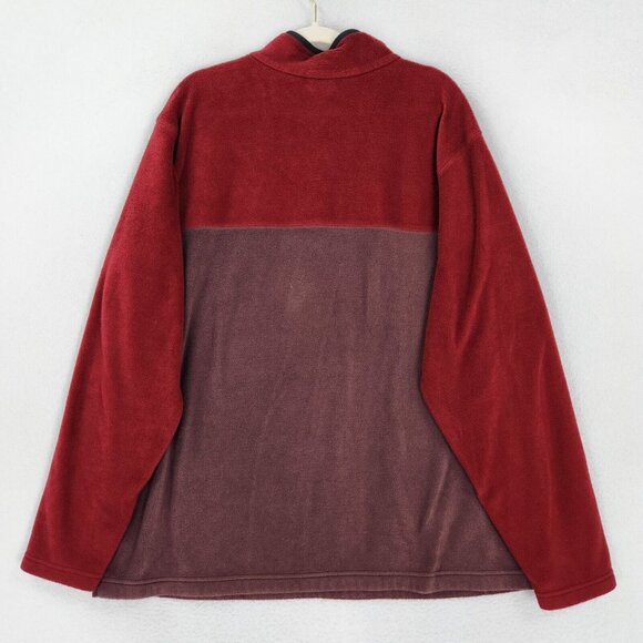 Columbia Sweater Mens XXL Red Fleece Quarter Snap Pullover Casual Outdoor - Picture 8 of 9